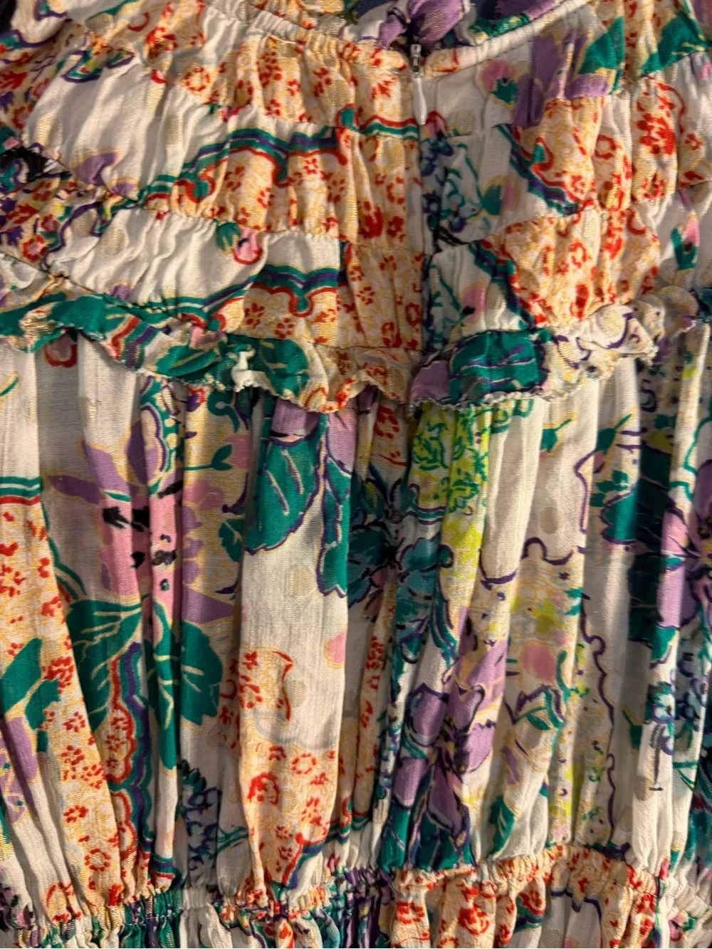 Love the label Floral Ruffle Long-Sleeve Women's Top Cream Multicolor Small